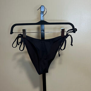 SKIMS Side Tie Bikini Bottoms Black Size Small EUC